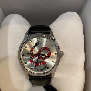 GUCCI Men's Stainless & Leather Snake Watch